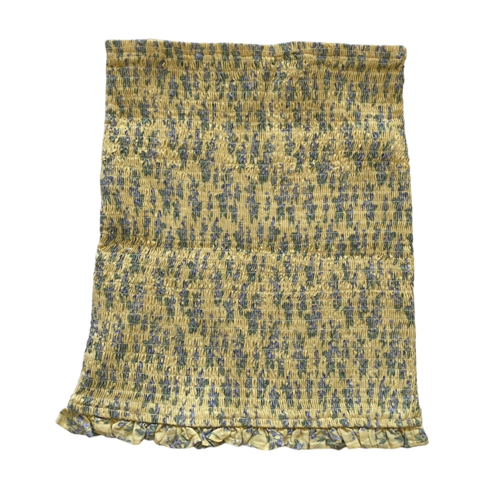 Forever 21,  floral pale pastel yellow and blue flowers mini skirt. M112